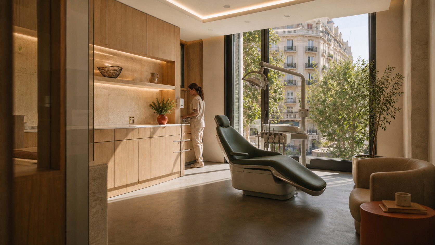 Consulta dental boutique, cálida y luminosa en Madrid
